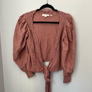 Chic Women's Mauve Tie-Front Blouse